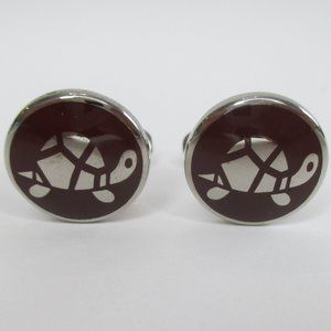 Ferragamo Mens Enamel Cufflinks made in Italy new